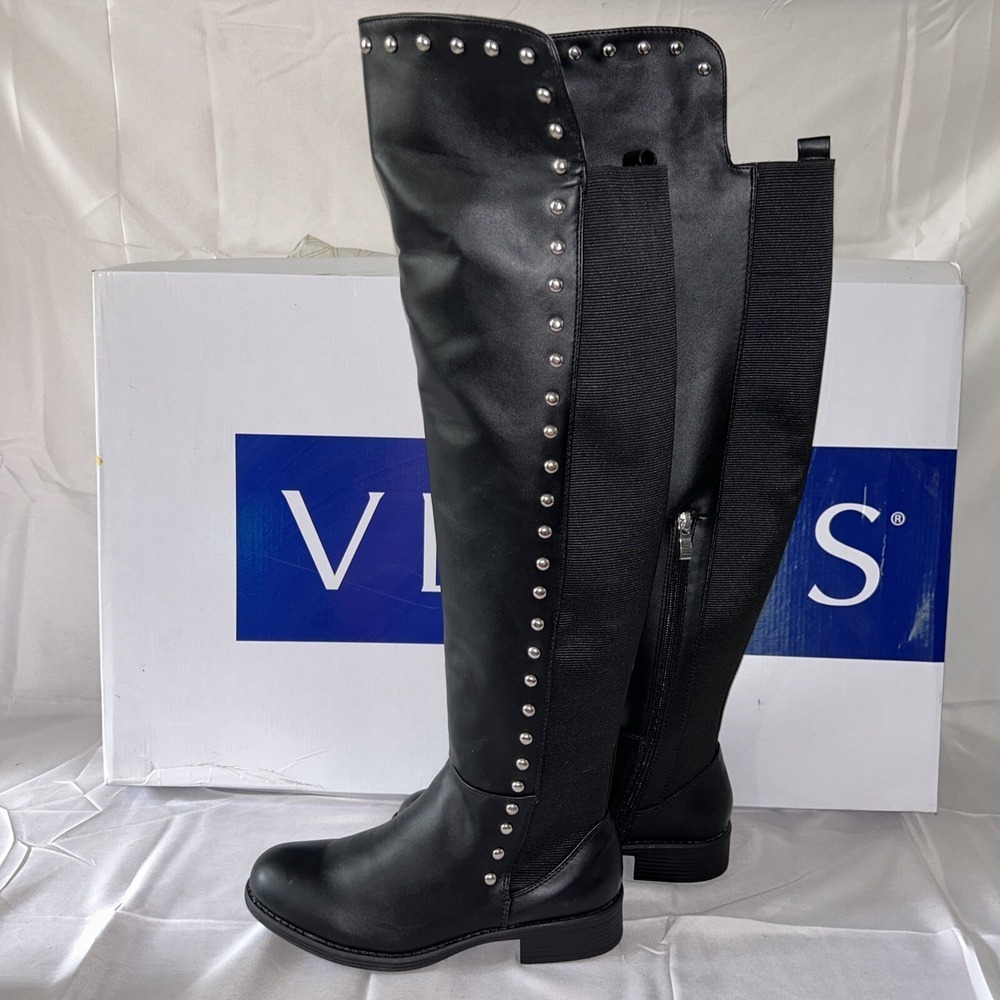 Venus Black Heel Over-the-knee Boots Women size US 6.5 M Studded